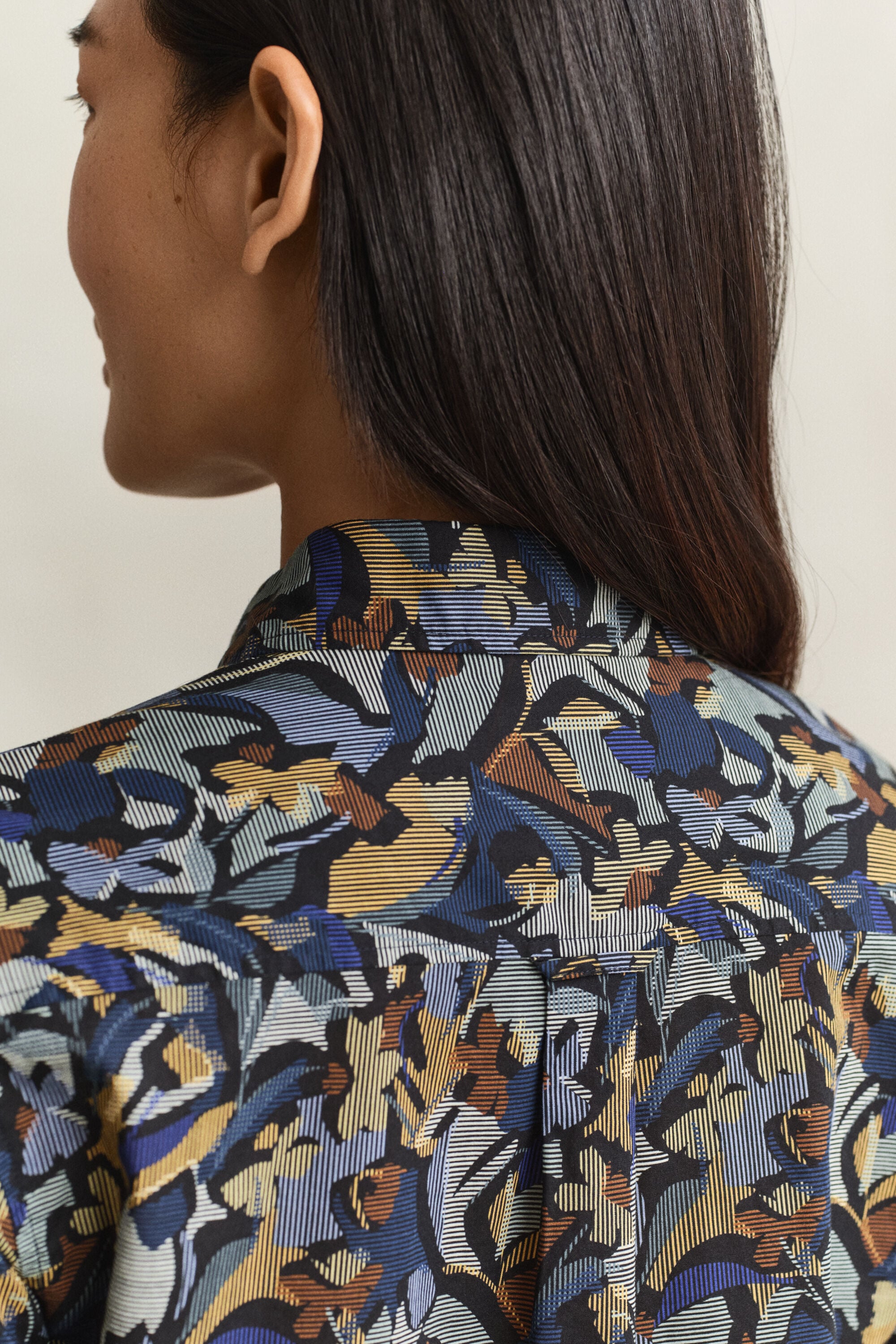 Chemise en voile de coton à motif imprimé