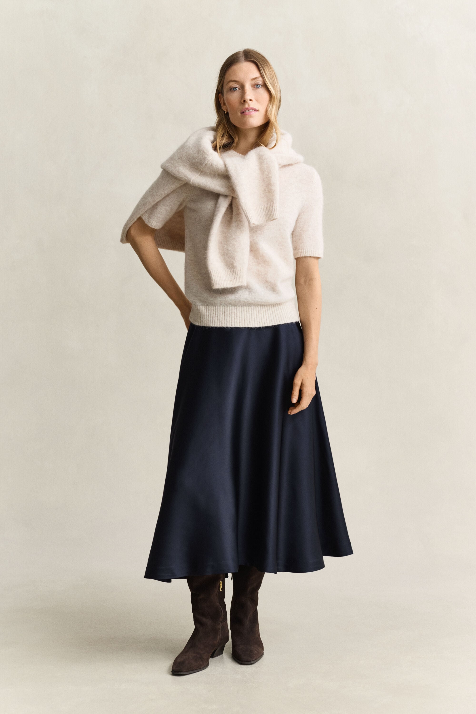 Jupe ample en satin