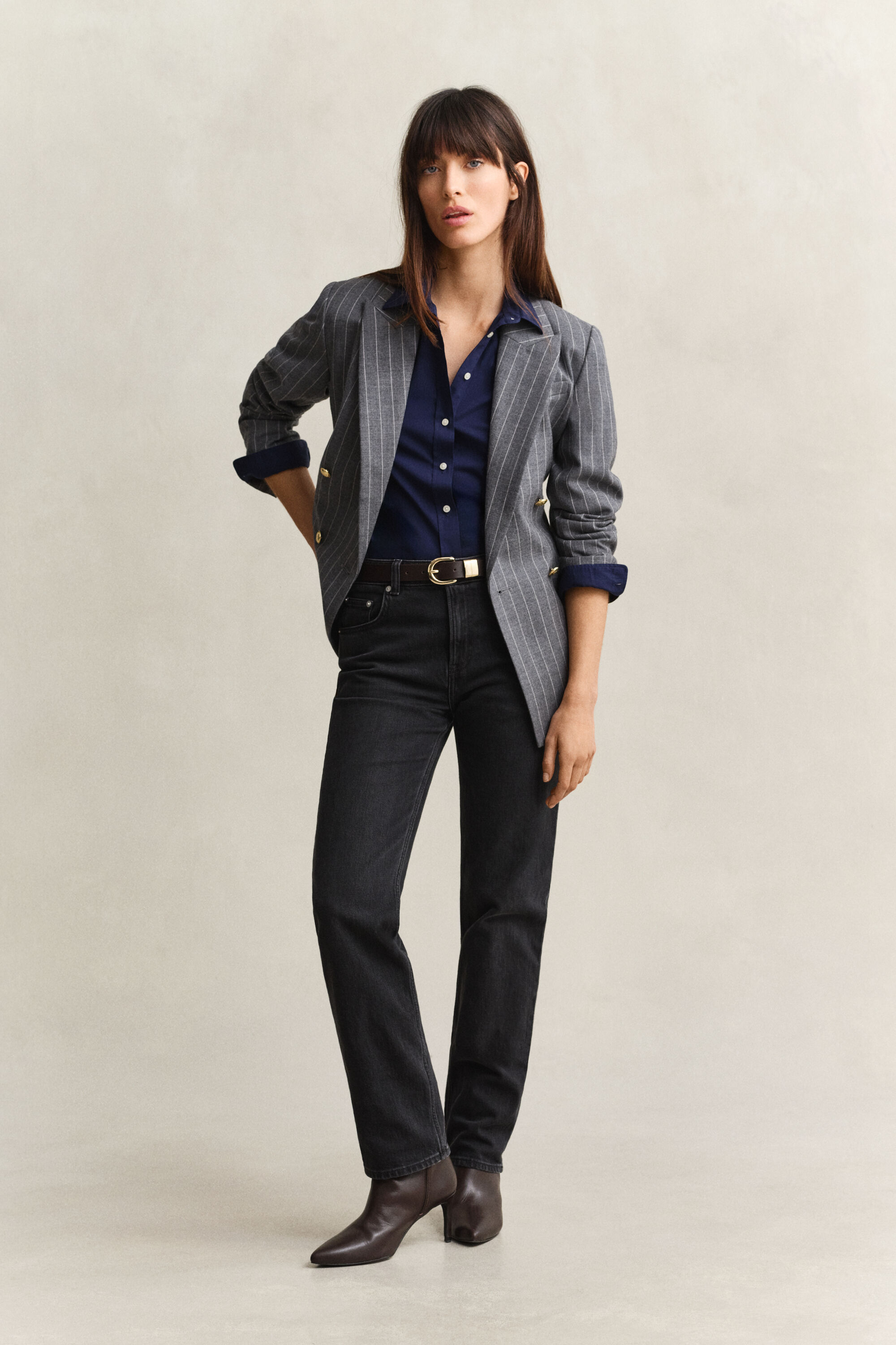 Chemise coupe regular en popeline classique