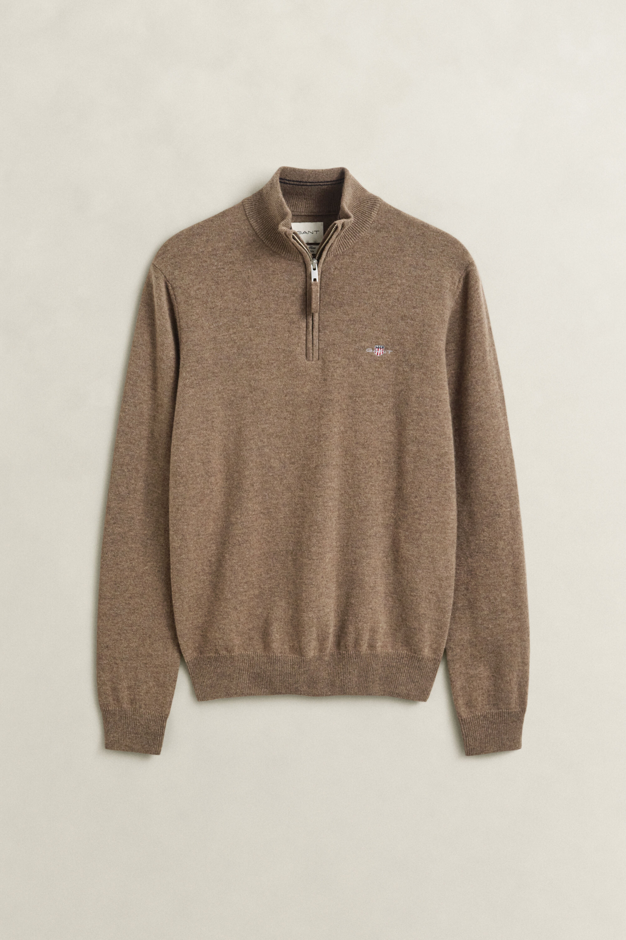 Pull à demi-zip en laine d’agneau