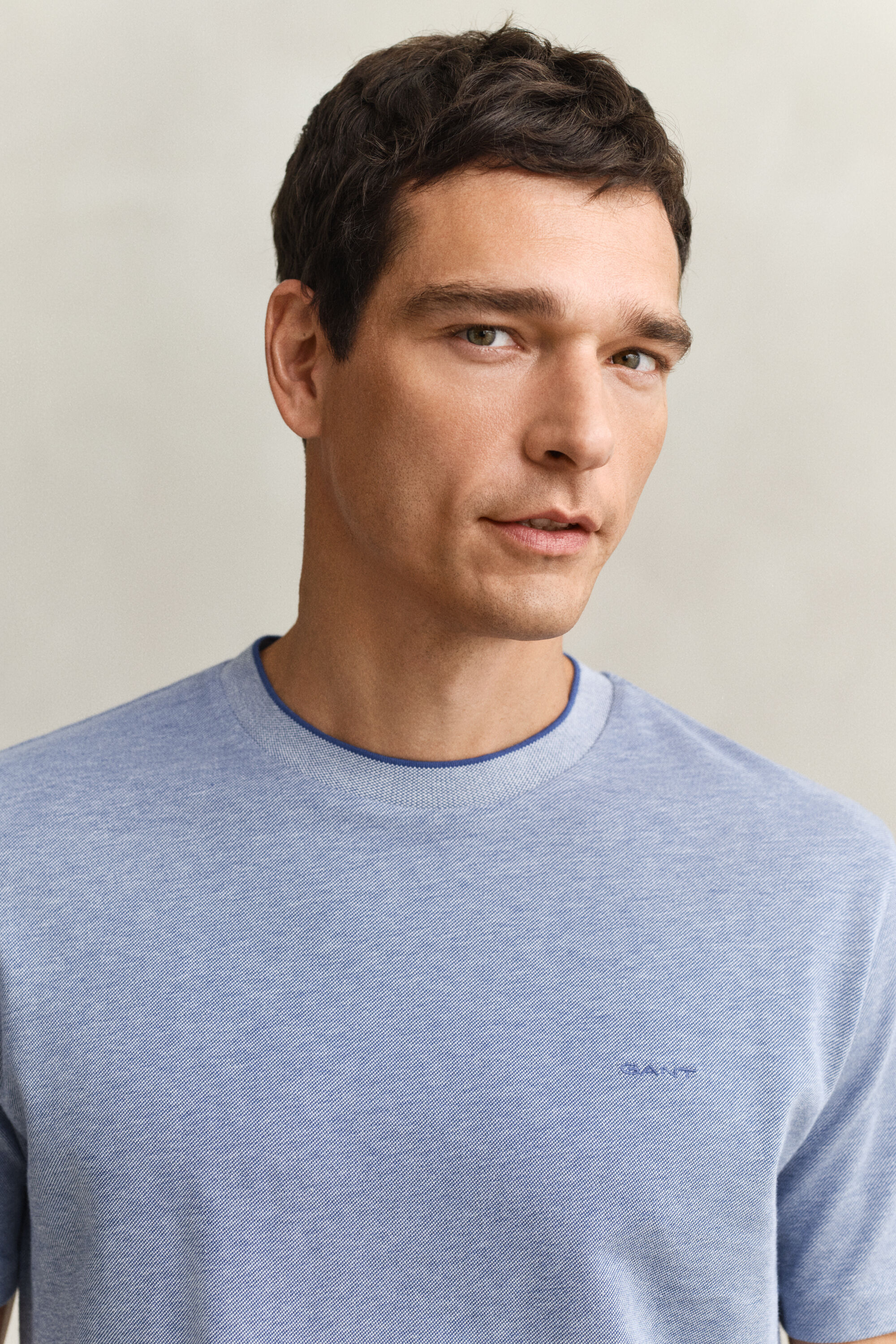 T-shirt bicolore en coton piqué