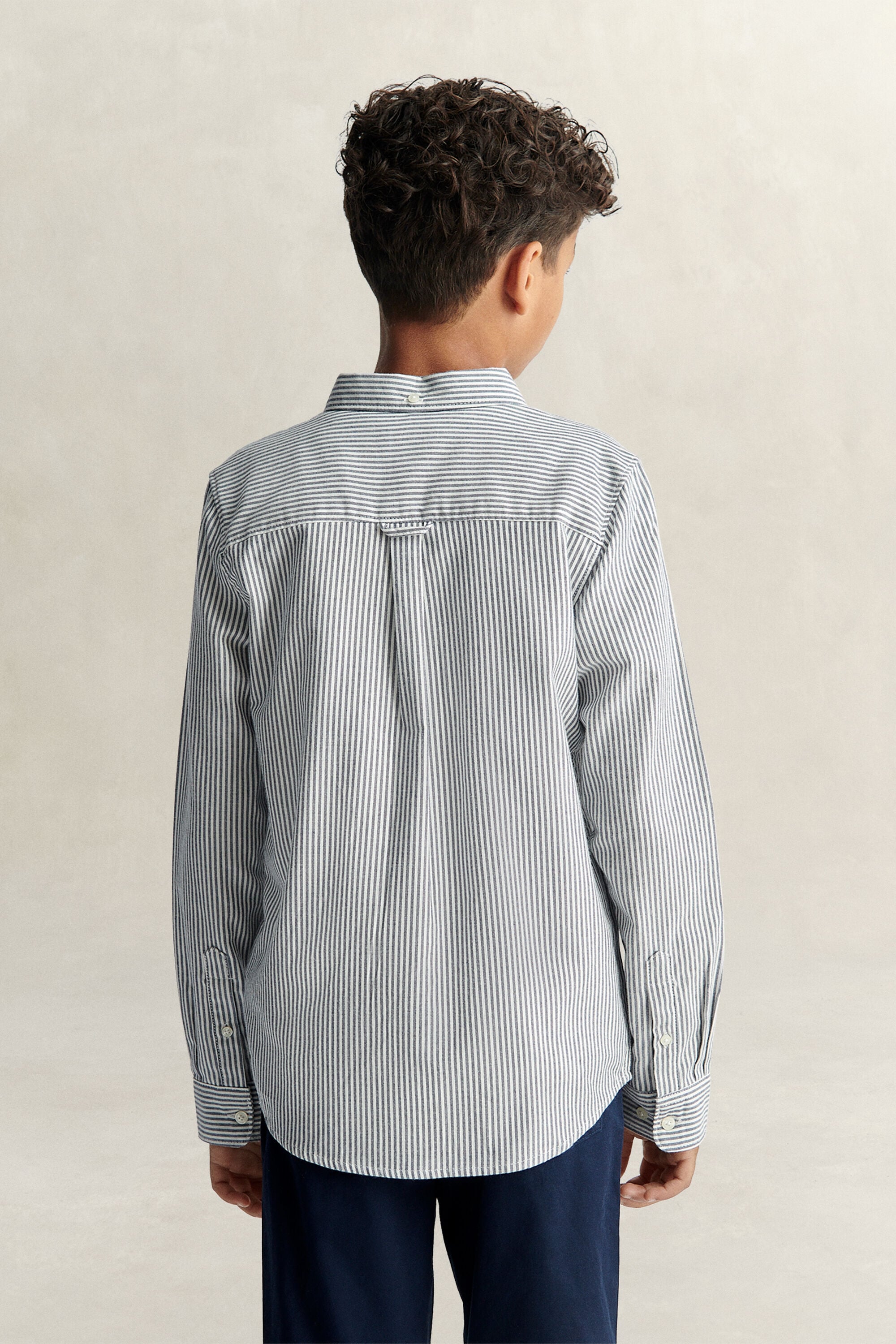 Chemise en coton Oxford à rayures avec écusson pour Ado Garçon