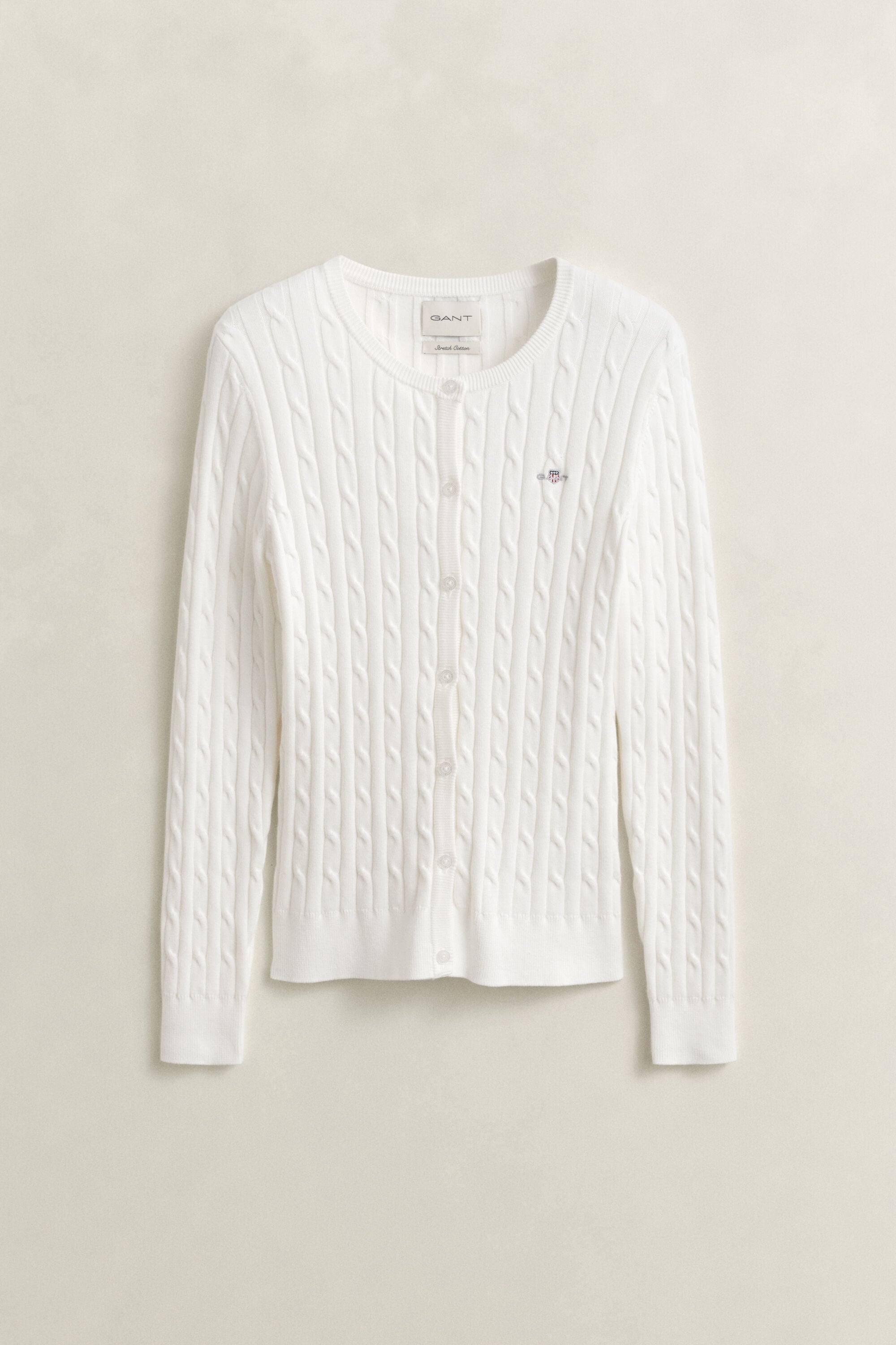 Cardigan en maille de coton stretch à torsades
