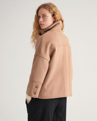 Veste courte en laine m&eacute;lang&eacute;e