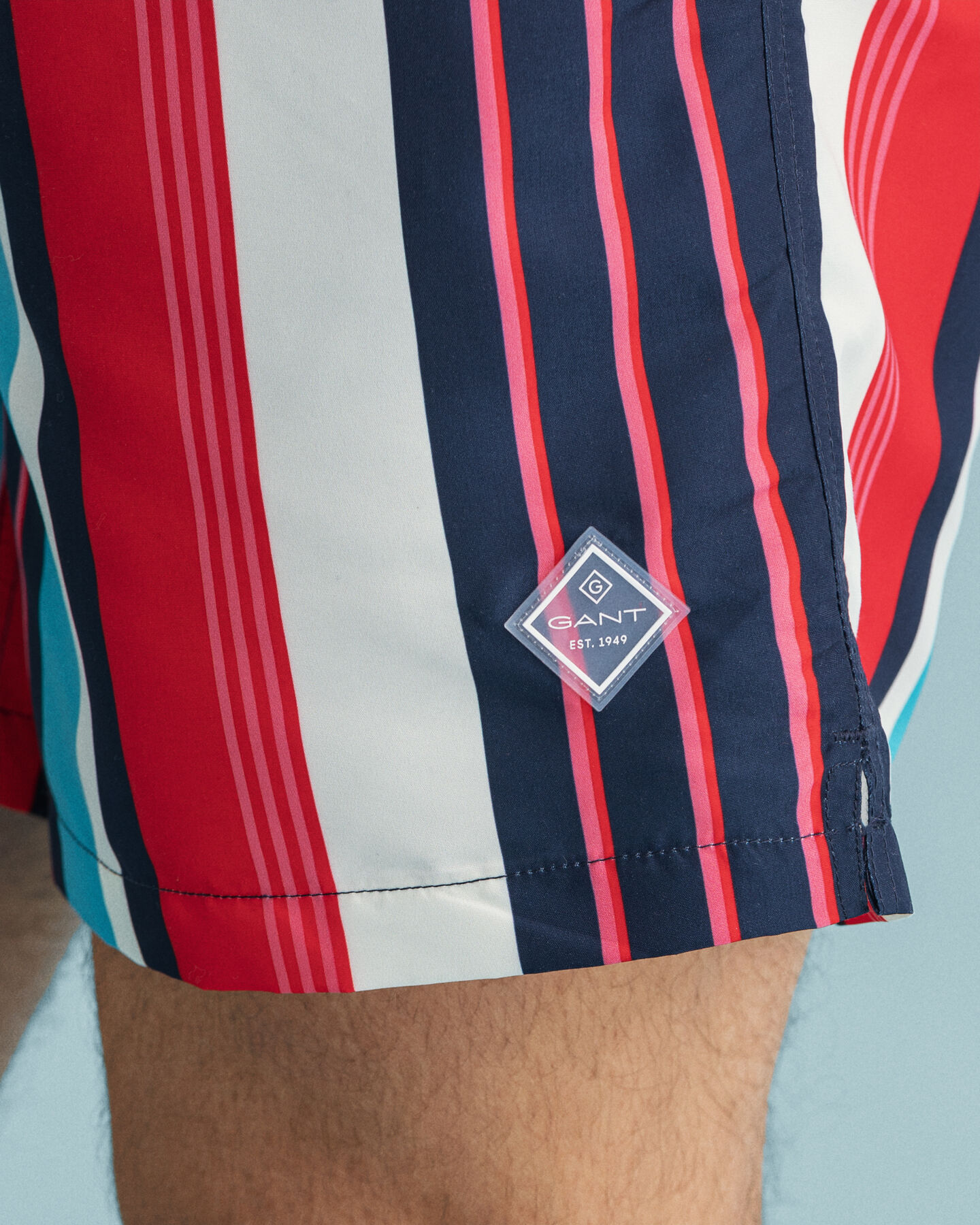 Short de bain classic fit &agrave; rayures