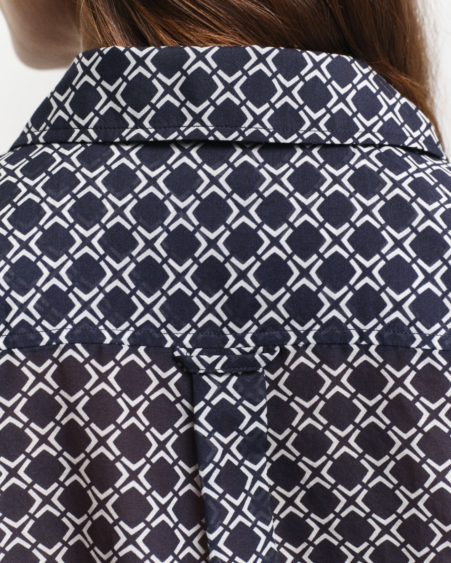 Chemise relaxed fit en coton et soie Geometric