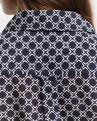 Chemise relaxed fit en coton et soie Geometric