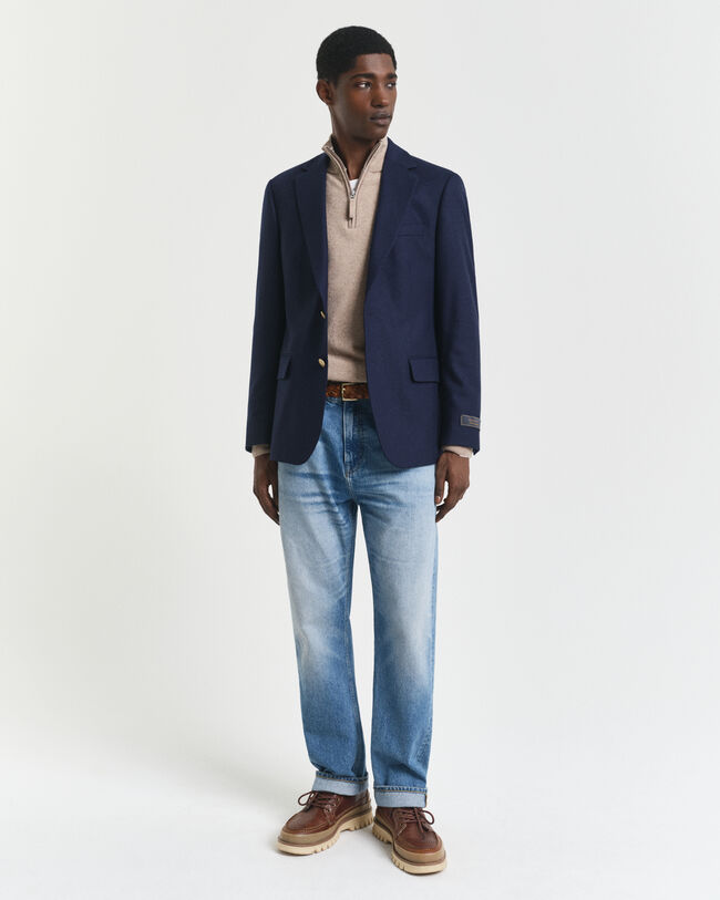 Pull à demi-zip en laine d'agneau ultra-fine