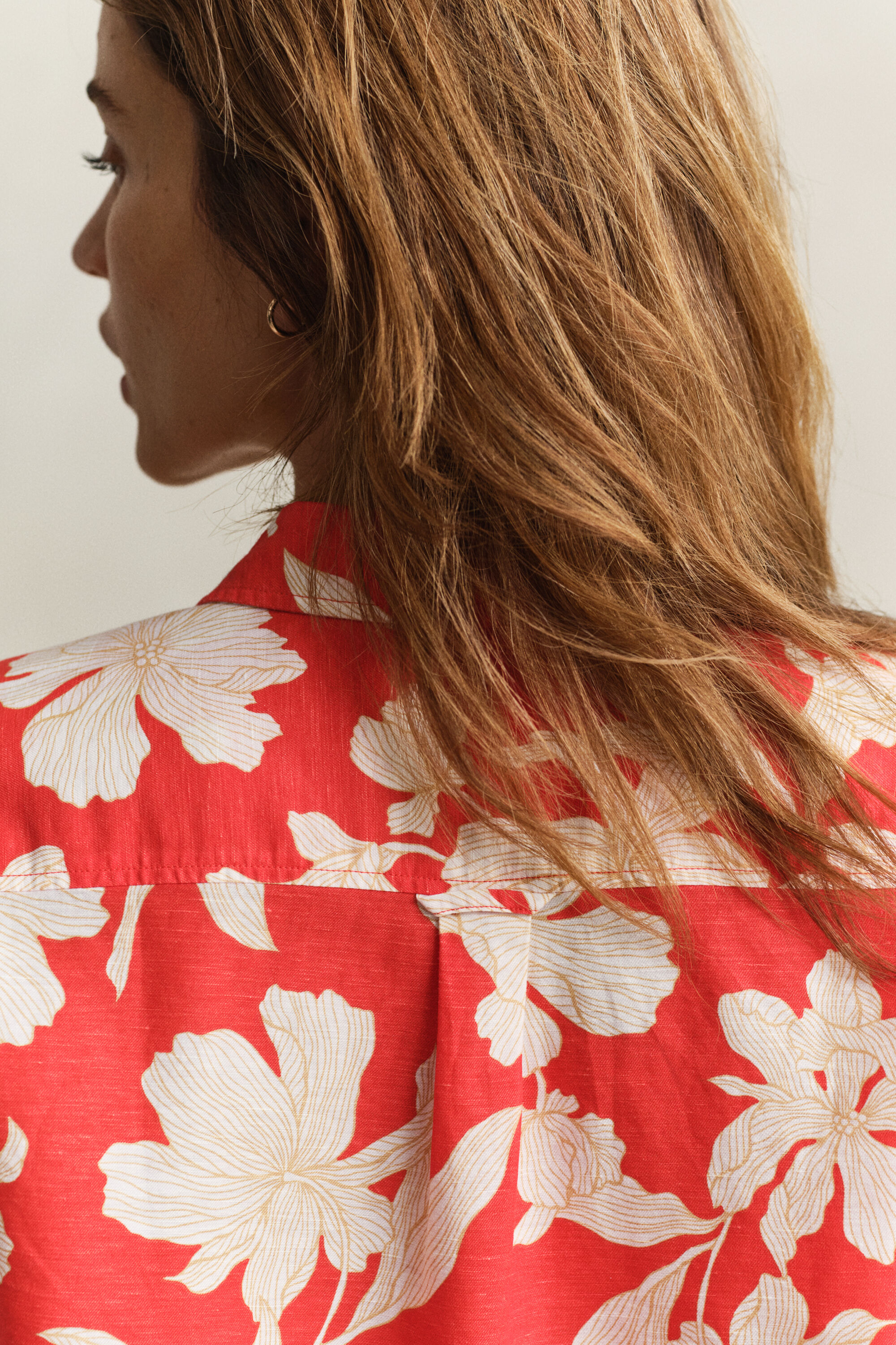 Chemise en lin florale