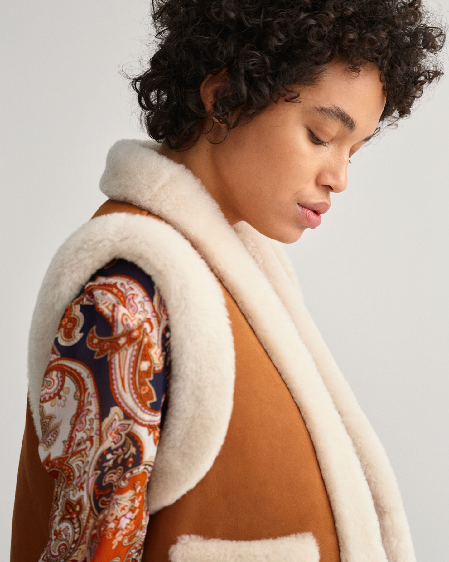 Veste sans manches en peau lainée