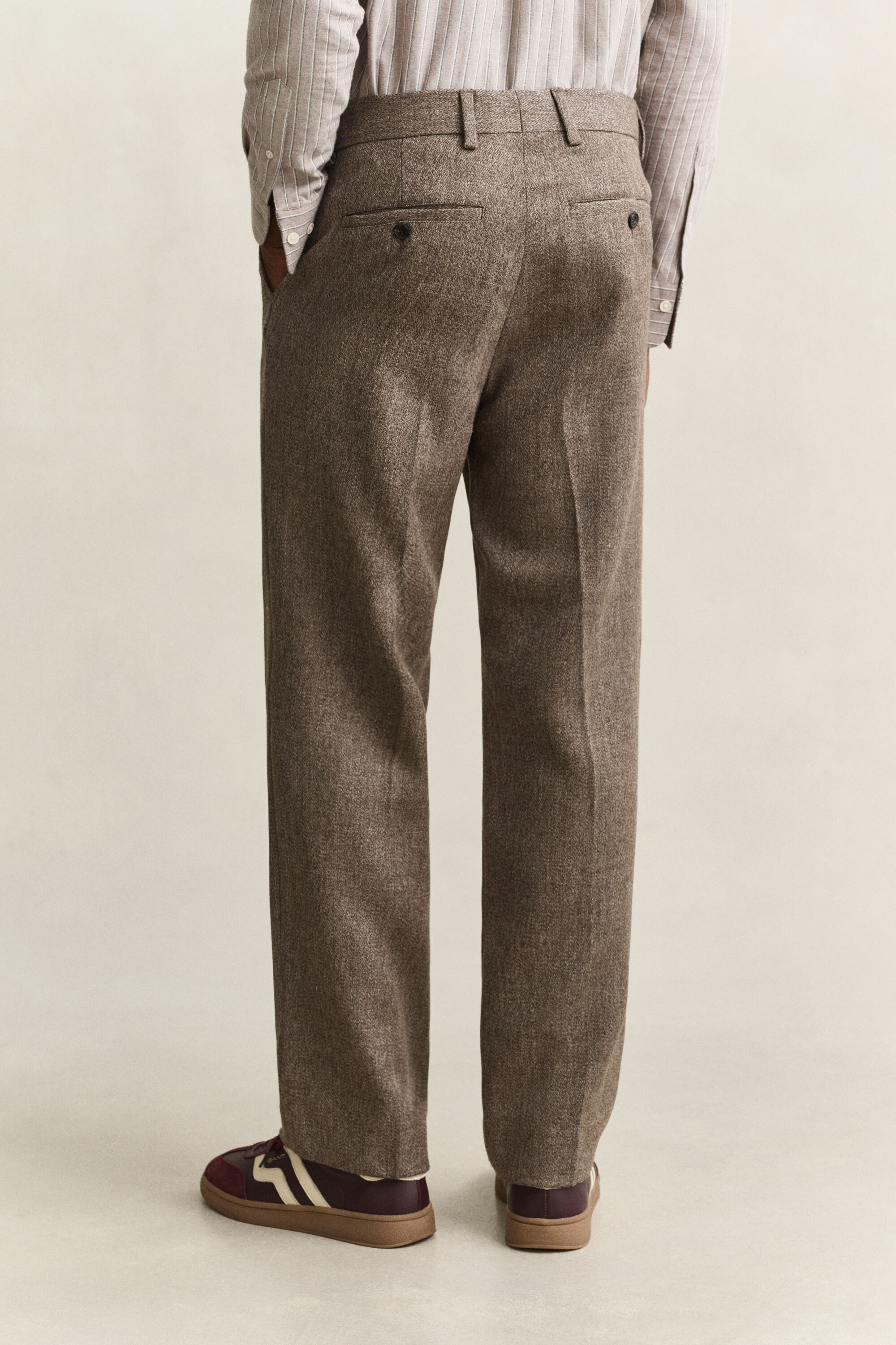 Pantalon en laine chinée