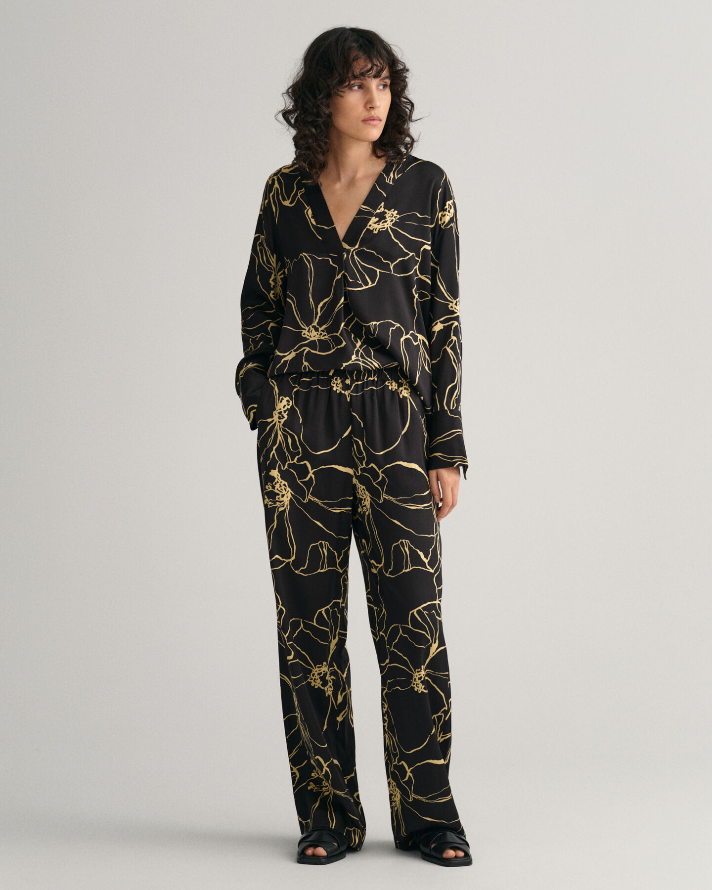 Pantalon &agrave; motif Line Drawing Pull-On