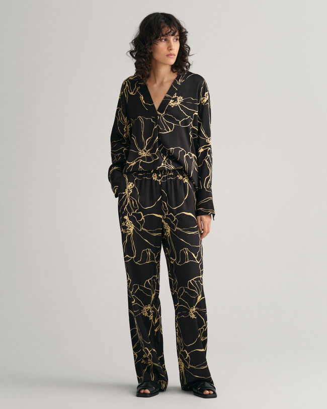 Pantalon &agrave; motif Line Drawing Pull-On