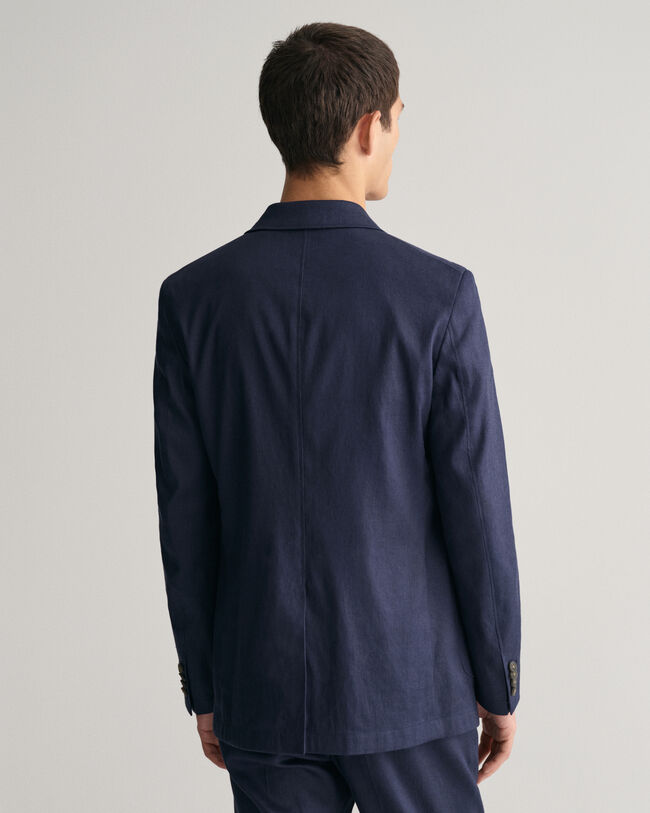 Veste blazer de costume en coton et lin