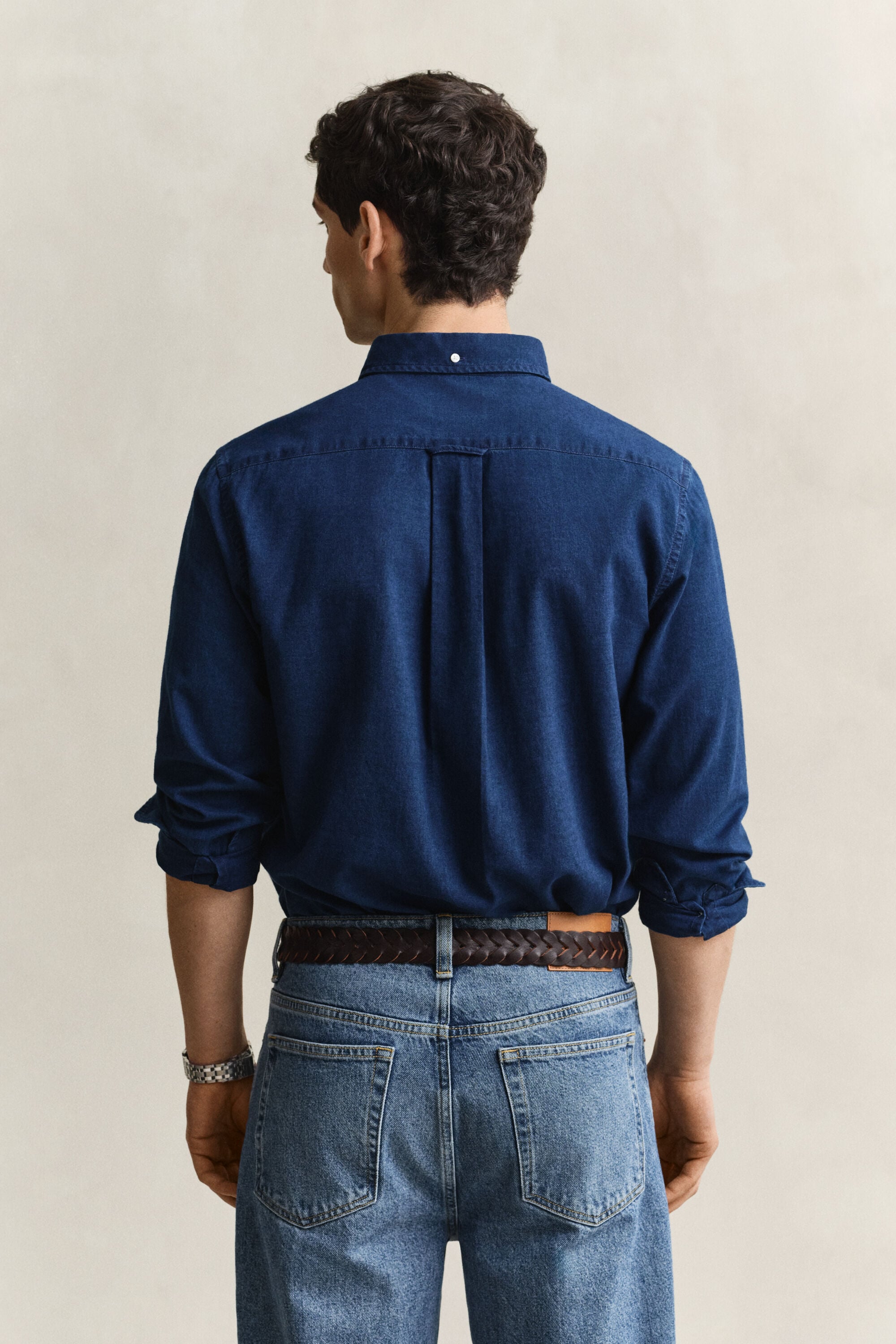 Chemise en coton Oxford indigo