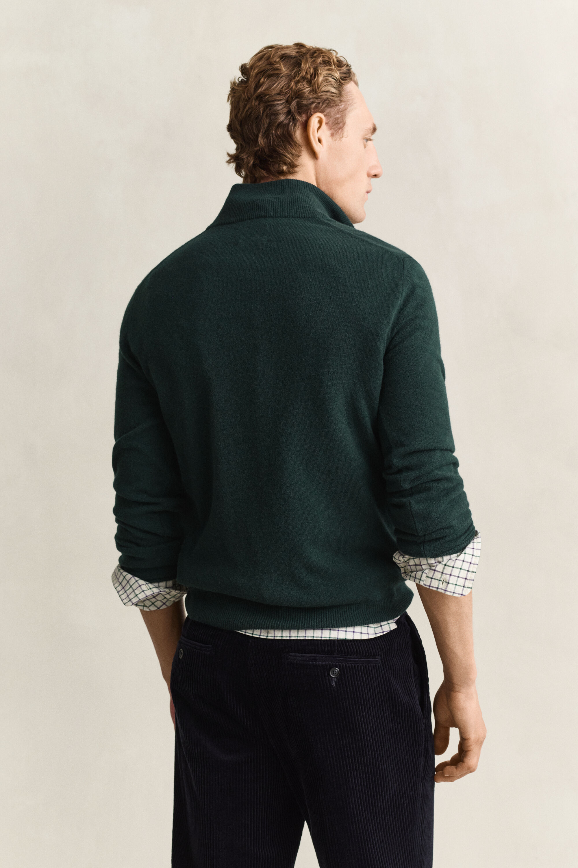 Pull à demi-zip en laine d’agneau