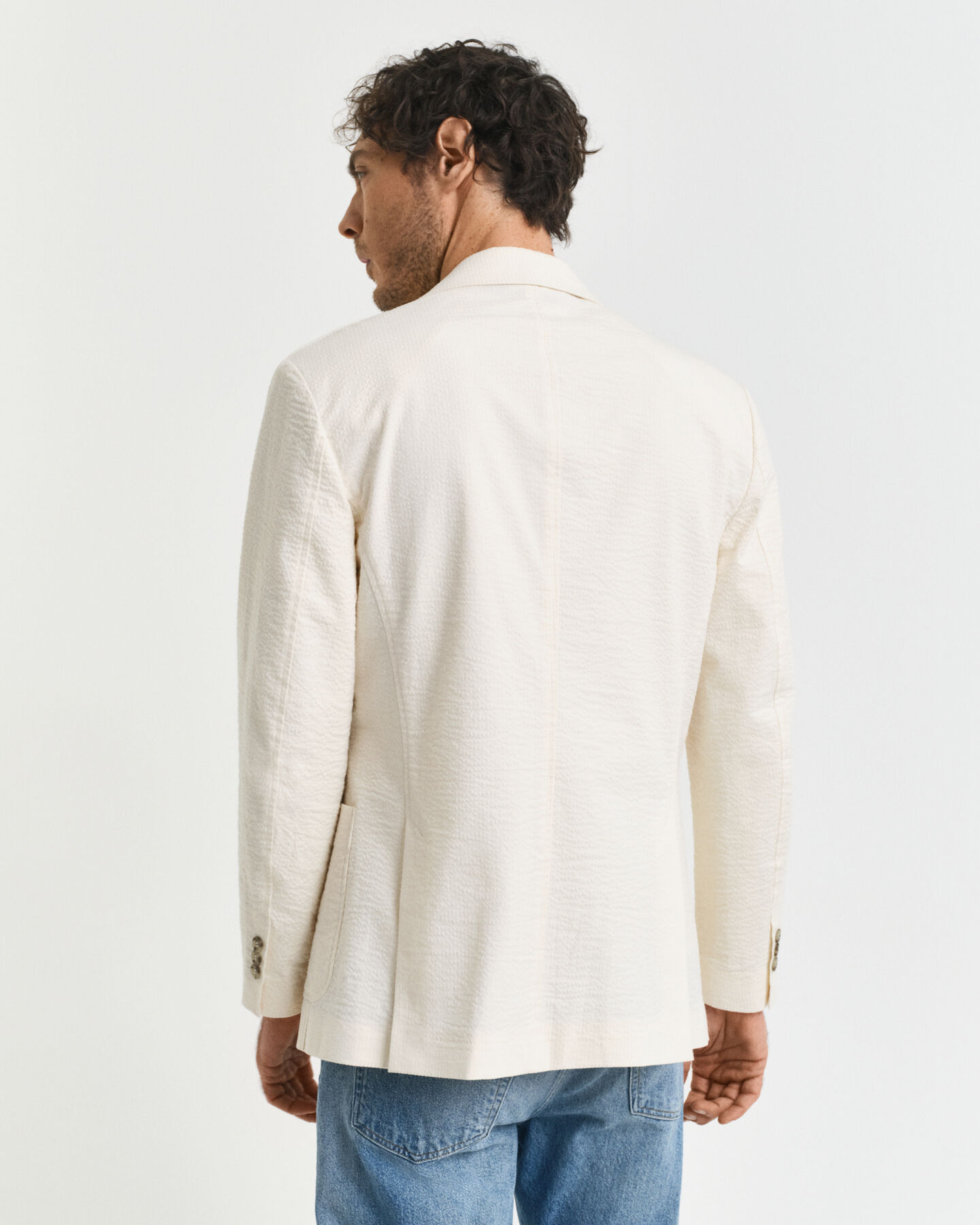 Veste de costume coupe slim en seersucker