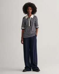 Polo &agrave; manches mi-longues Chain Jacquard