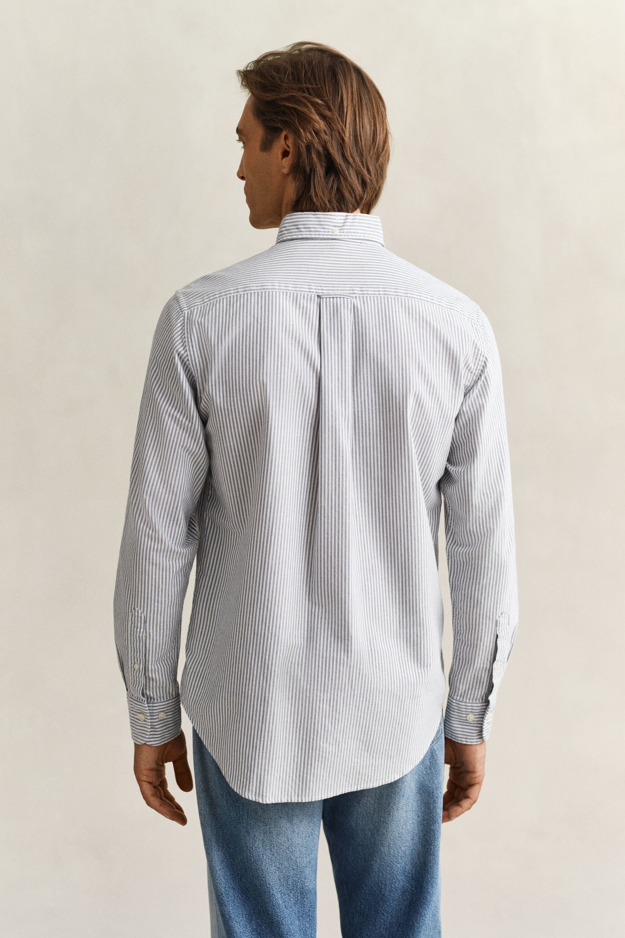 Chemise en coton Oxford classique à rayures Banker