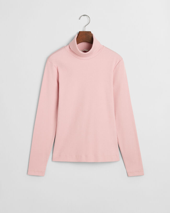 Haut col roulé côtelé à manches longues