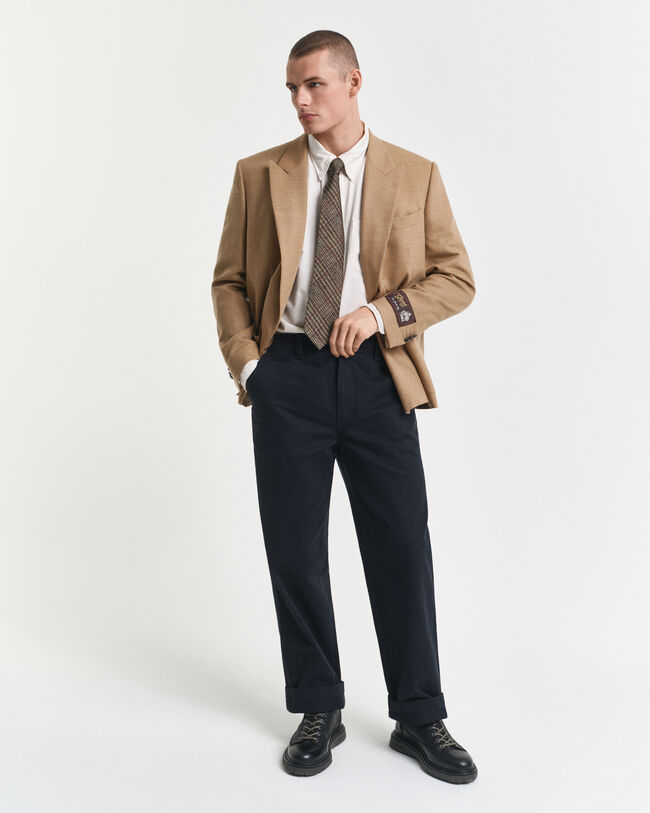 Veste blazer Club en flanelle camel