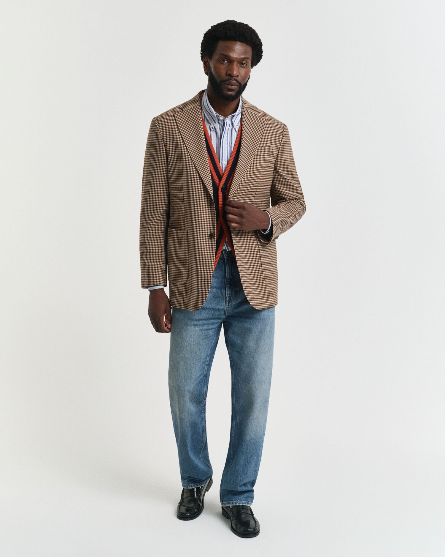 Veste blazer coupe décontractée à carreaux vichy