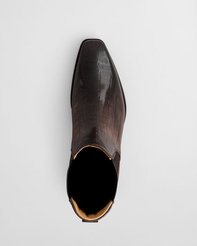 Bottines en cuir effet croco Bassotte