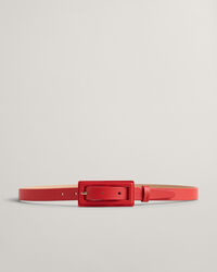 Ceinture fine en cuir avec boucle recouverte de cuir