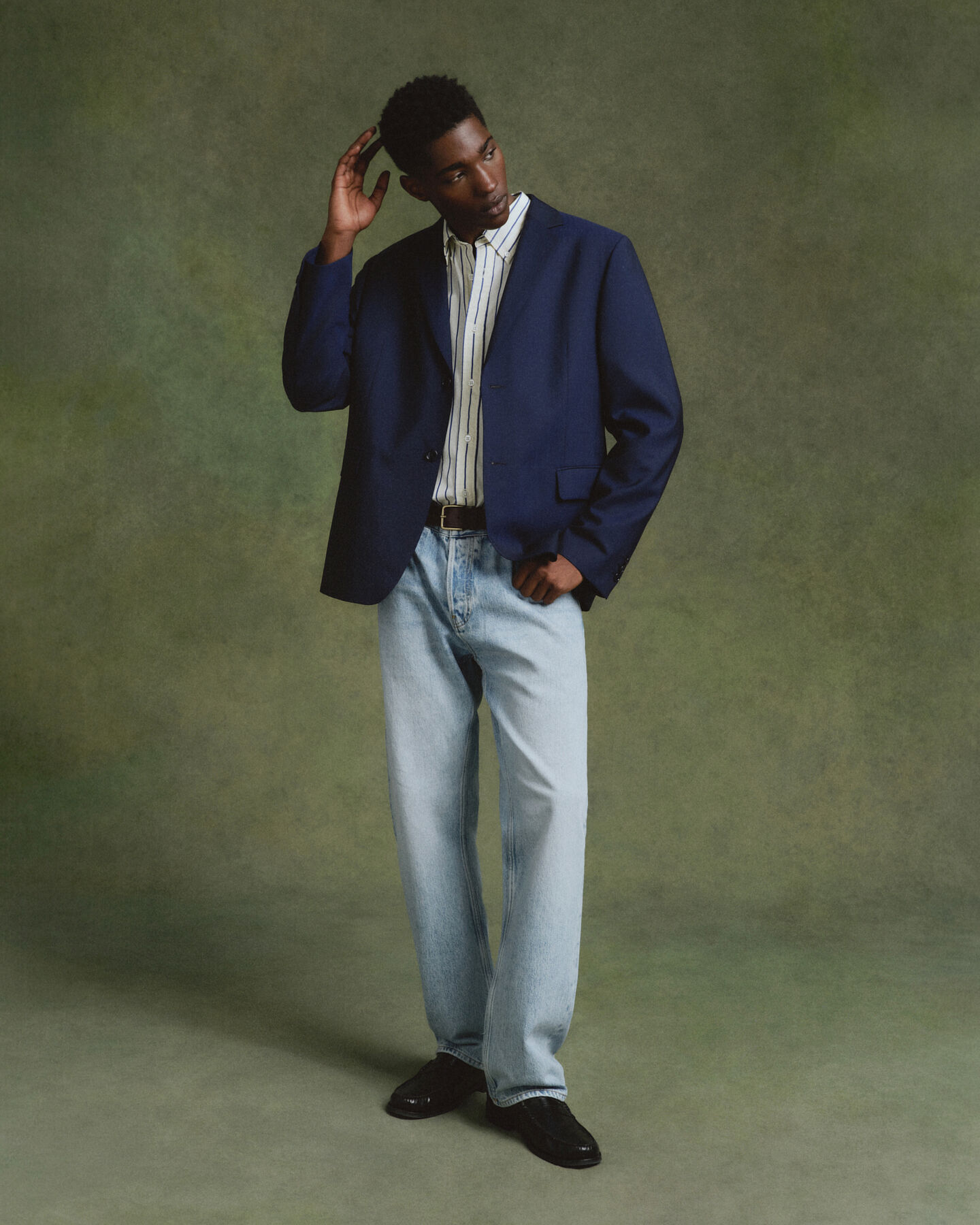 Chemise ultra-ample en popeline &agrave; rayures