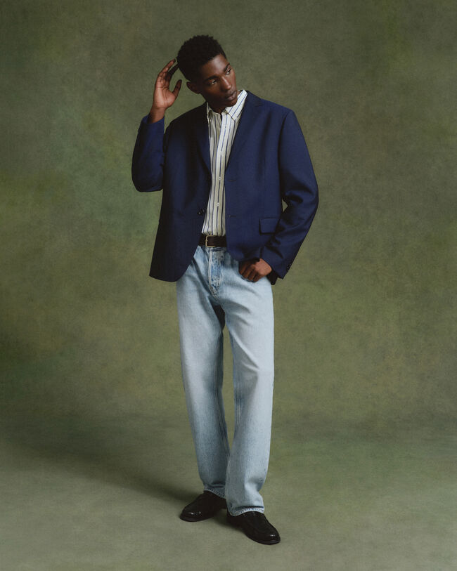 Chemise ultra-ample en popeline &agrave; rayures