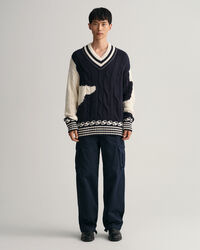 Pull col V en intarsia