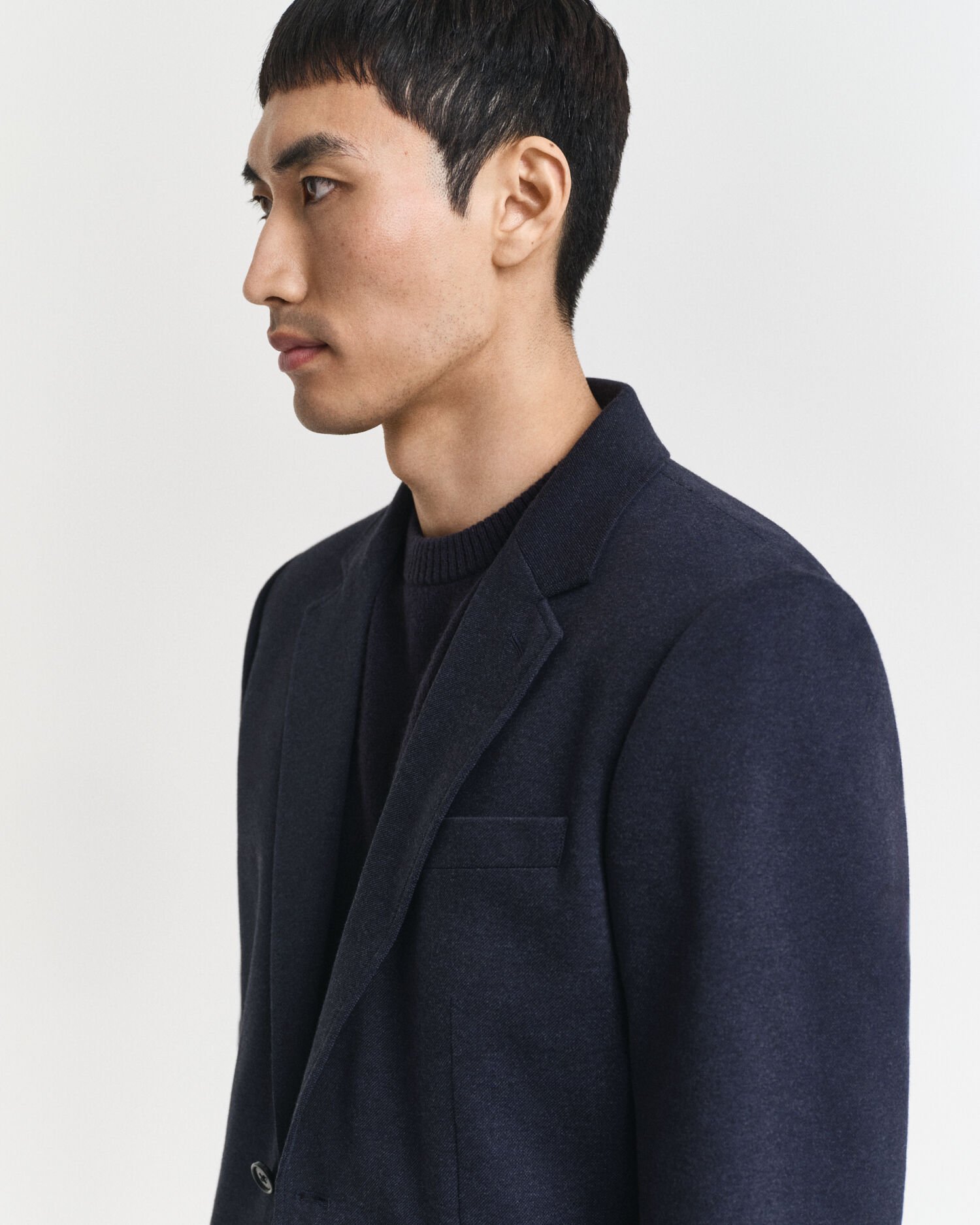 Veste blazer coupe slim en jersey piqué bicolore