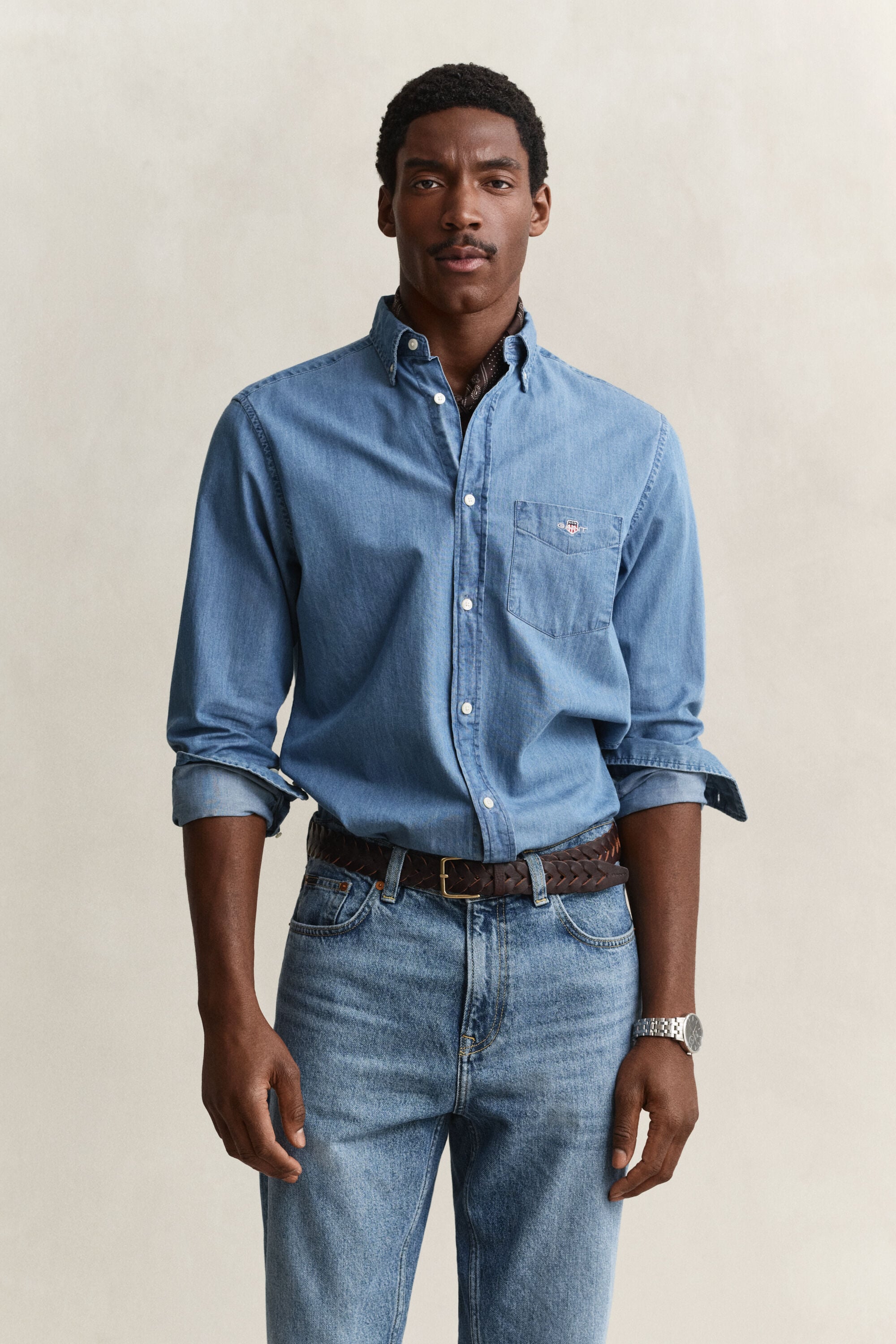 Chemise coupe regular indigo