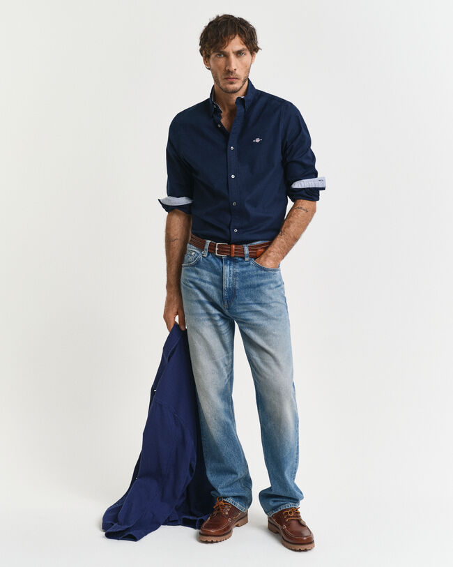 Chemise coupe slim en coton Oxford stretch