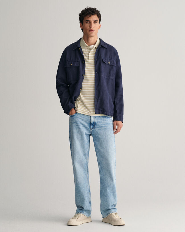 Polo en coton piqué à rayures