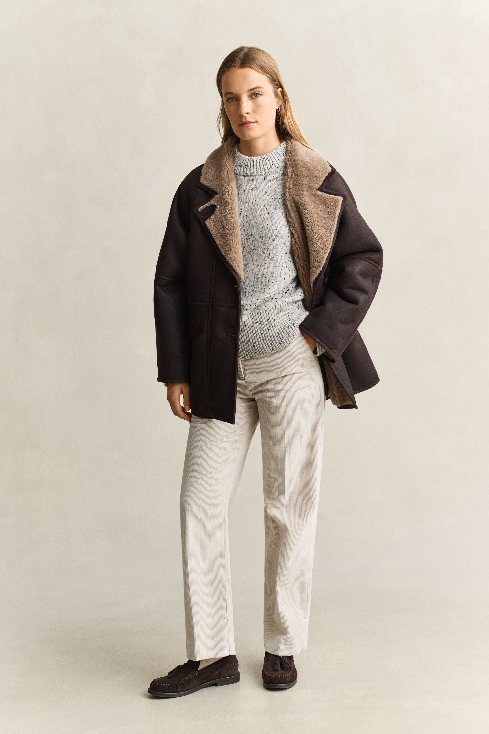 Pull en laine mouchetée mélangée