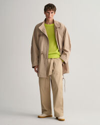 Pantalon en popeline de coton avec ceinture