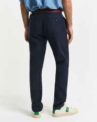Pantalon chino coupe slim en coton et lin