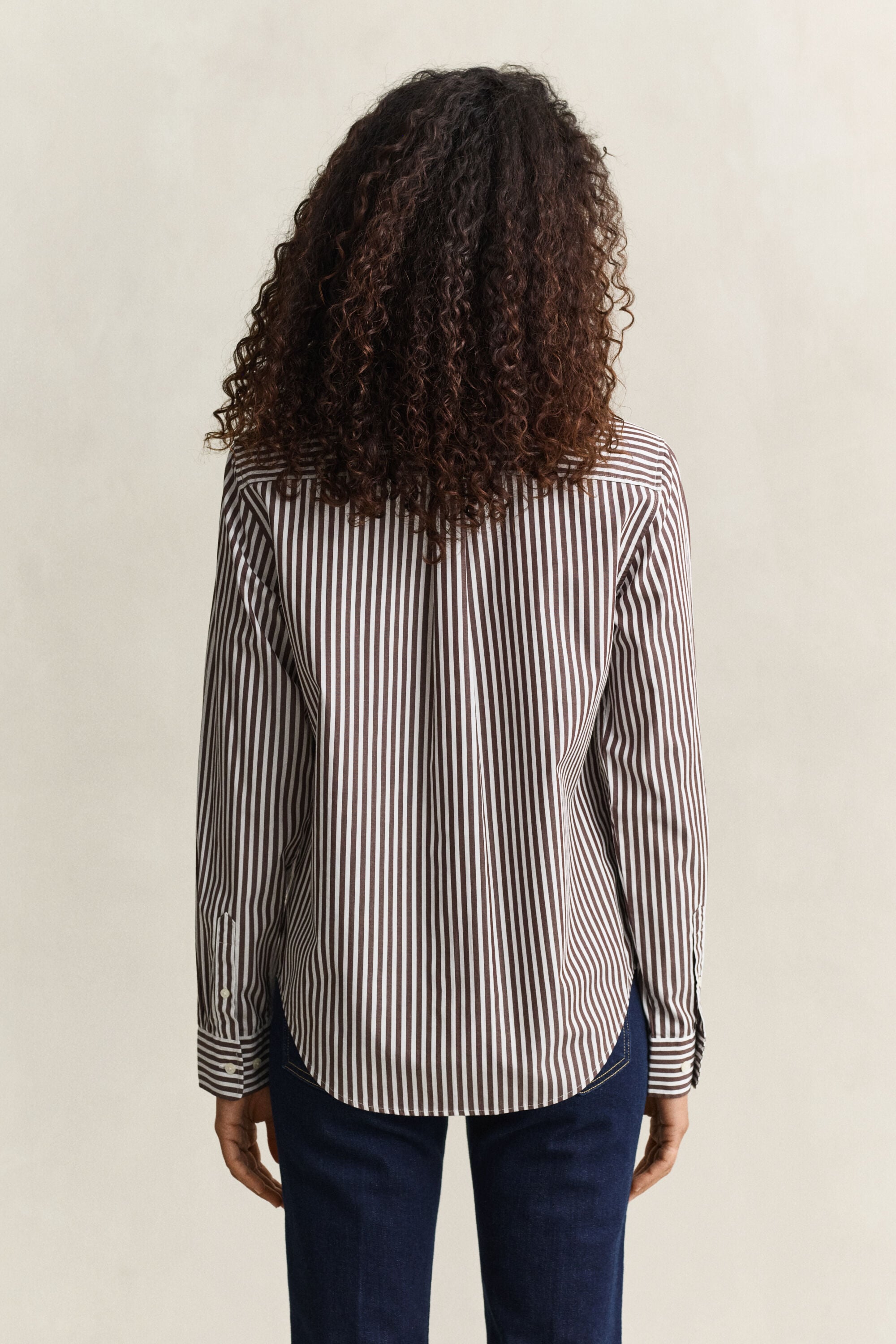 Chemise regular en popeline à rayures classique