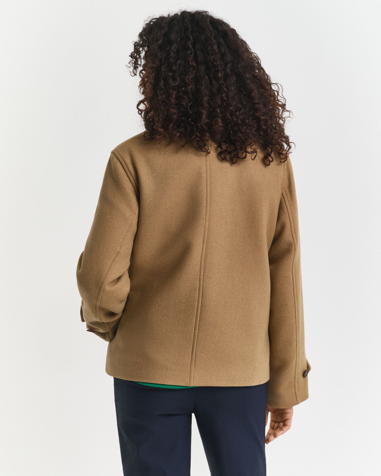 Caban court en laine mélangée