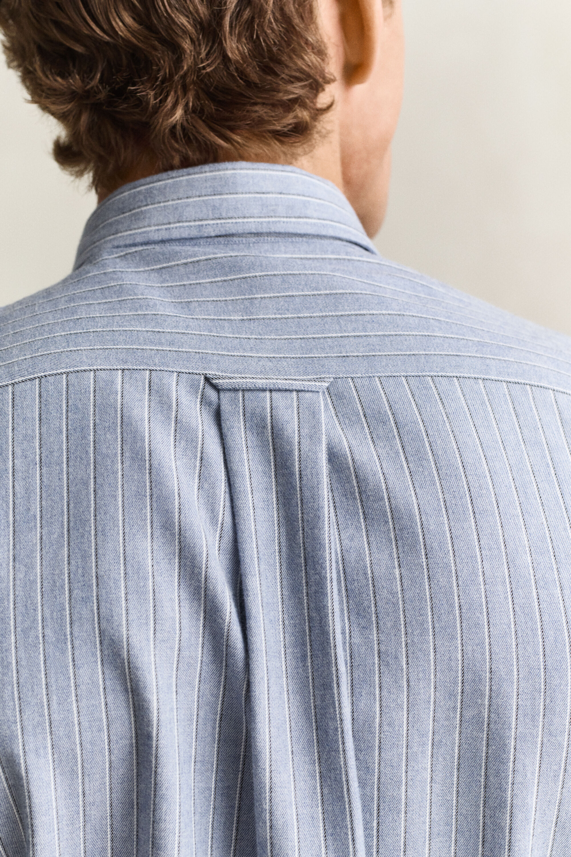 Chemise en flanelle chinée à rayures