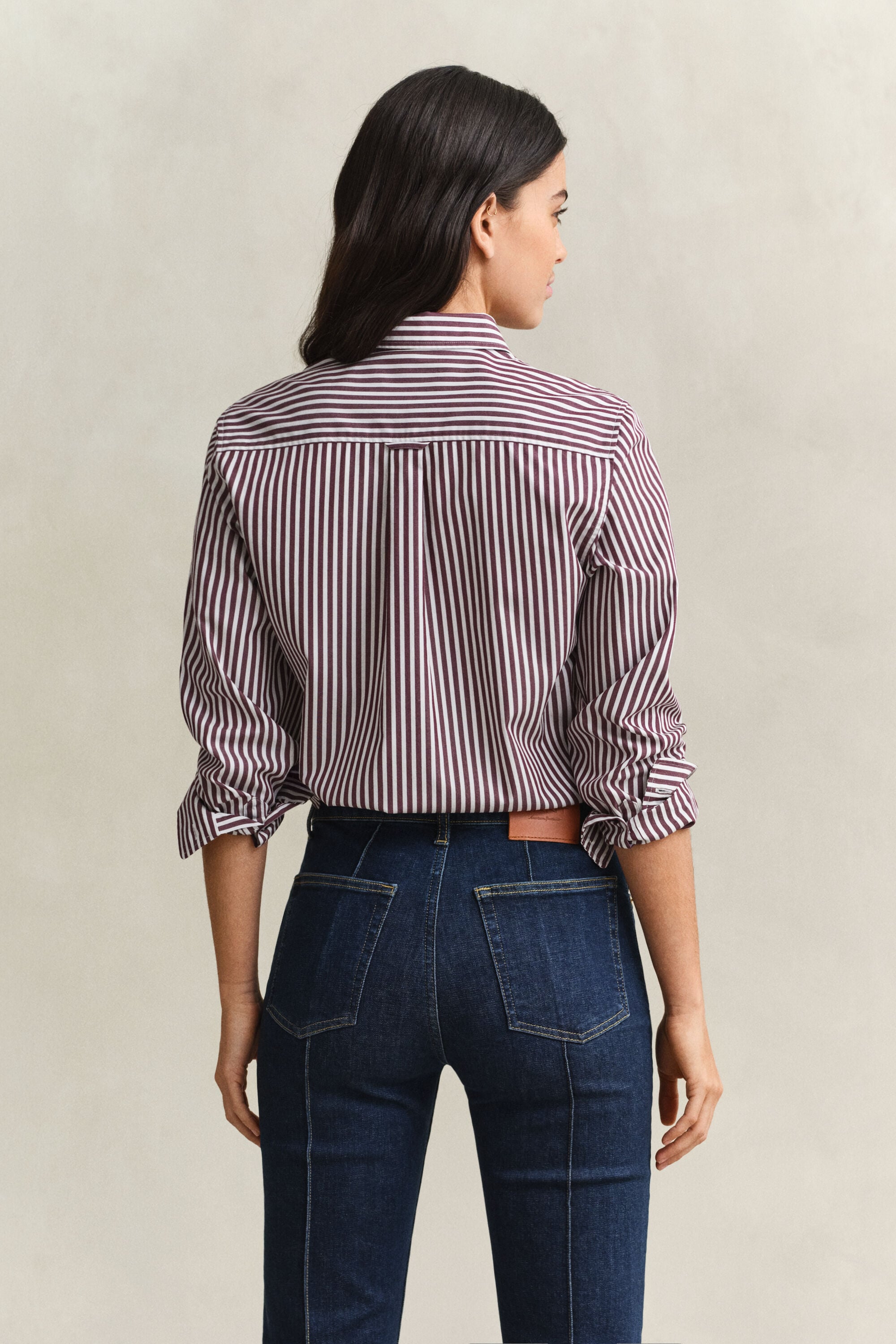 Chemise classique coupe regular en popeline à rayures