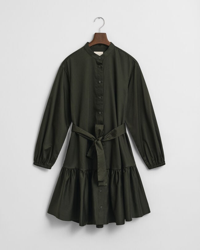 Robe en satin de coton à manches longues