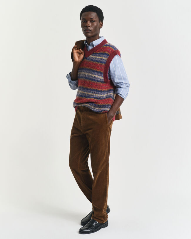 Pull sans manches en matière brossée à motif Fair Isle