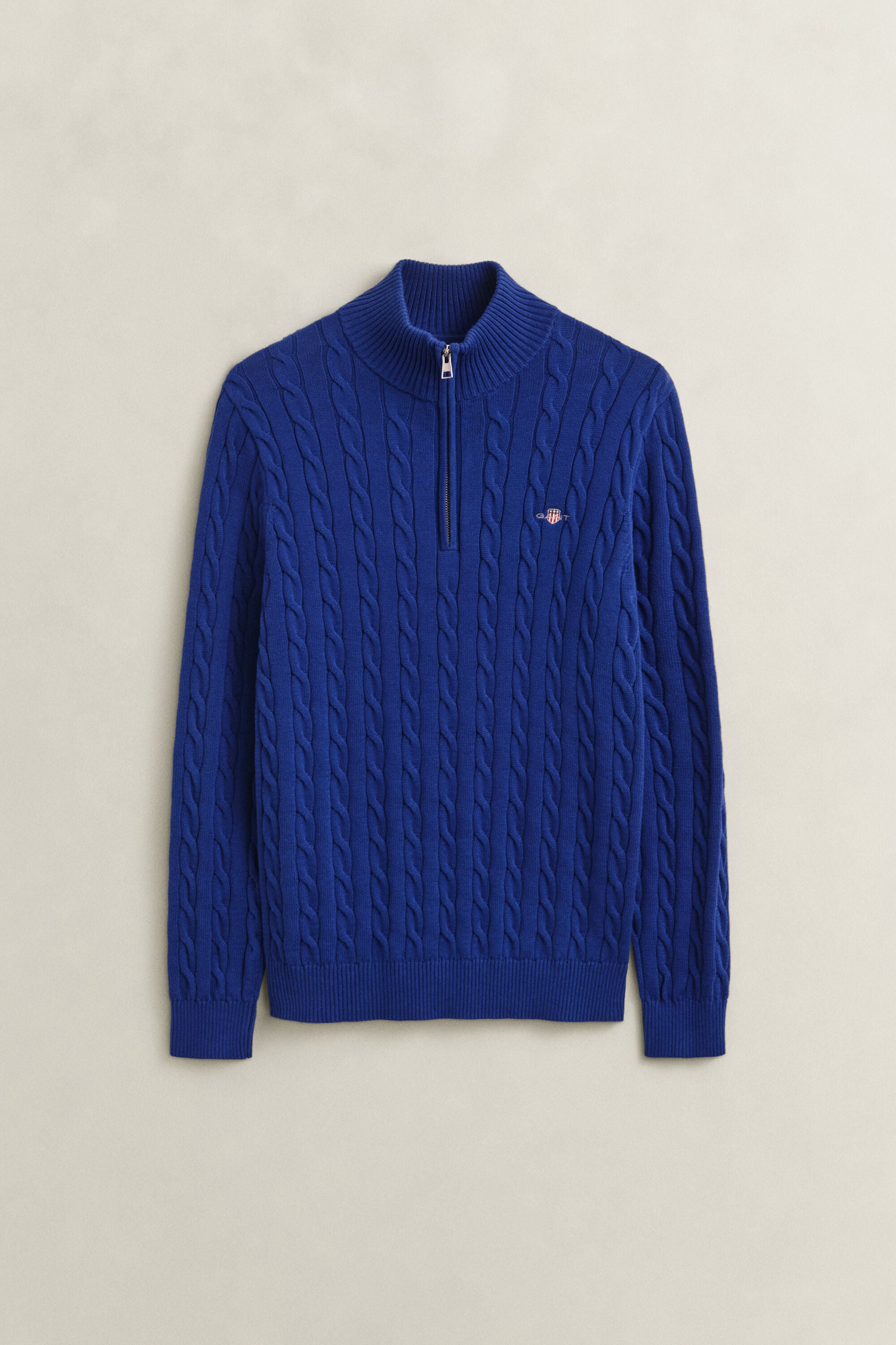 Pull à demi-zip en maille de coton torsadée