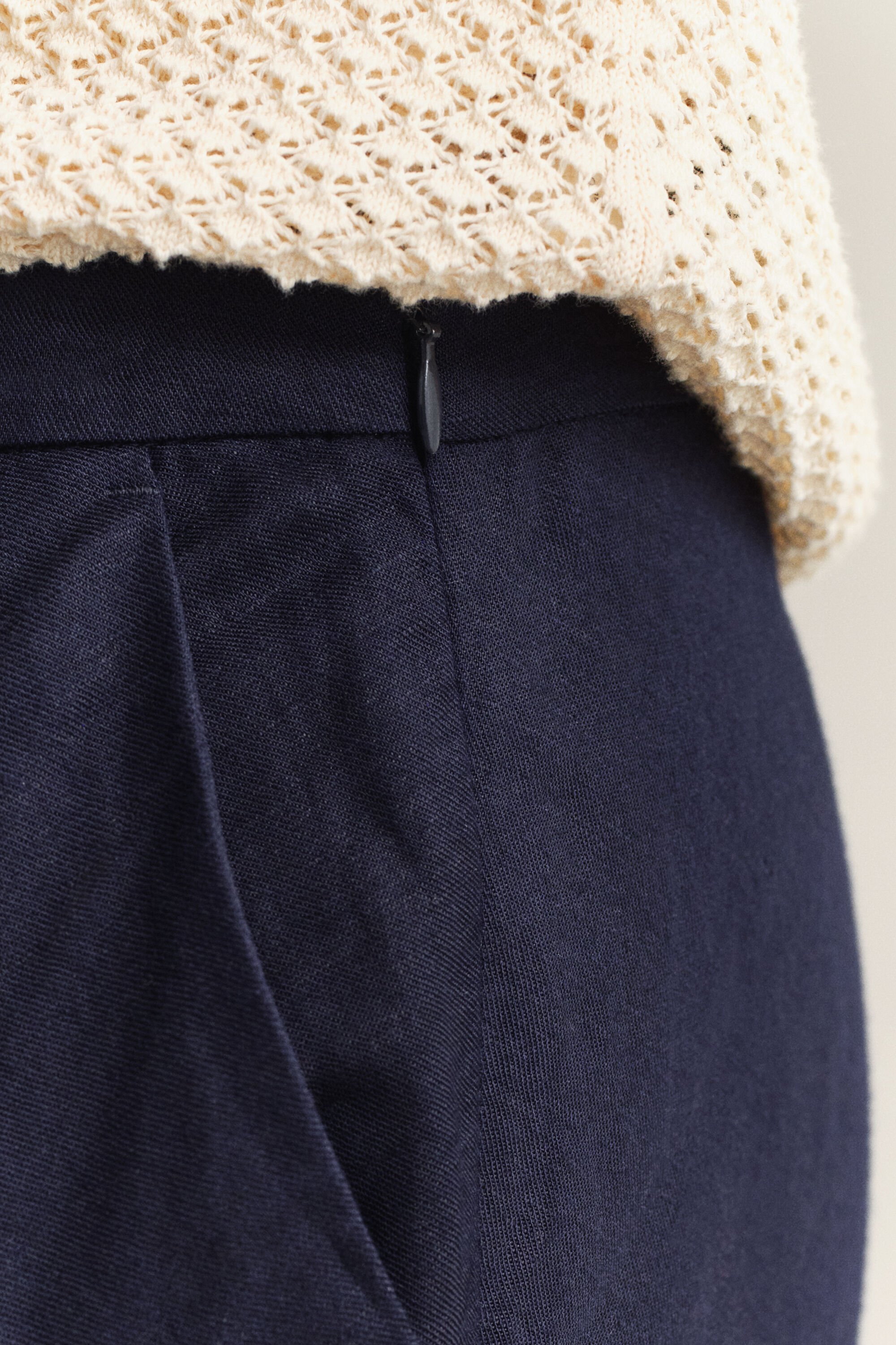 Jupe évasée en lin mélangé