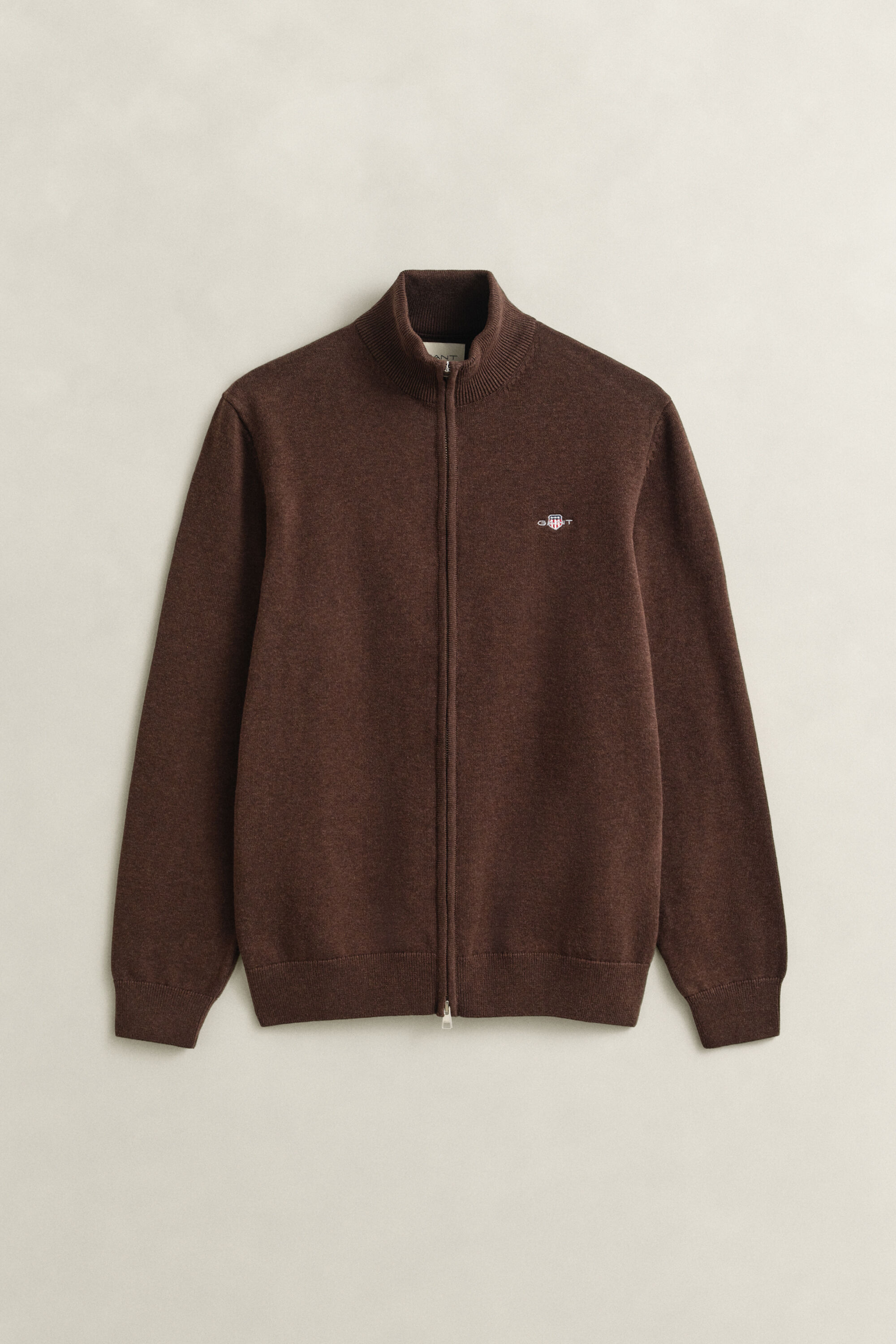 Cardigan zippé en coton décontracté