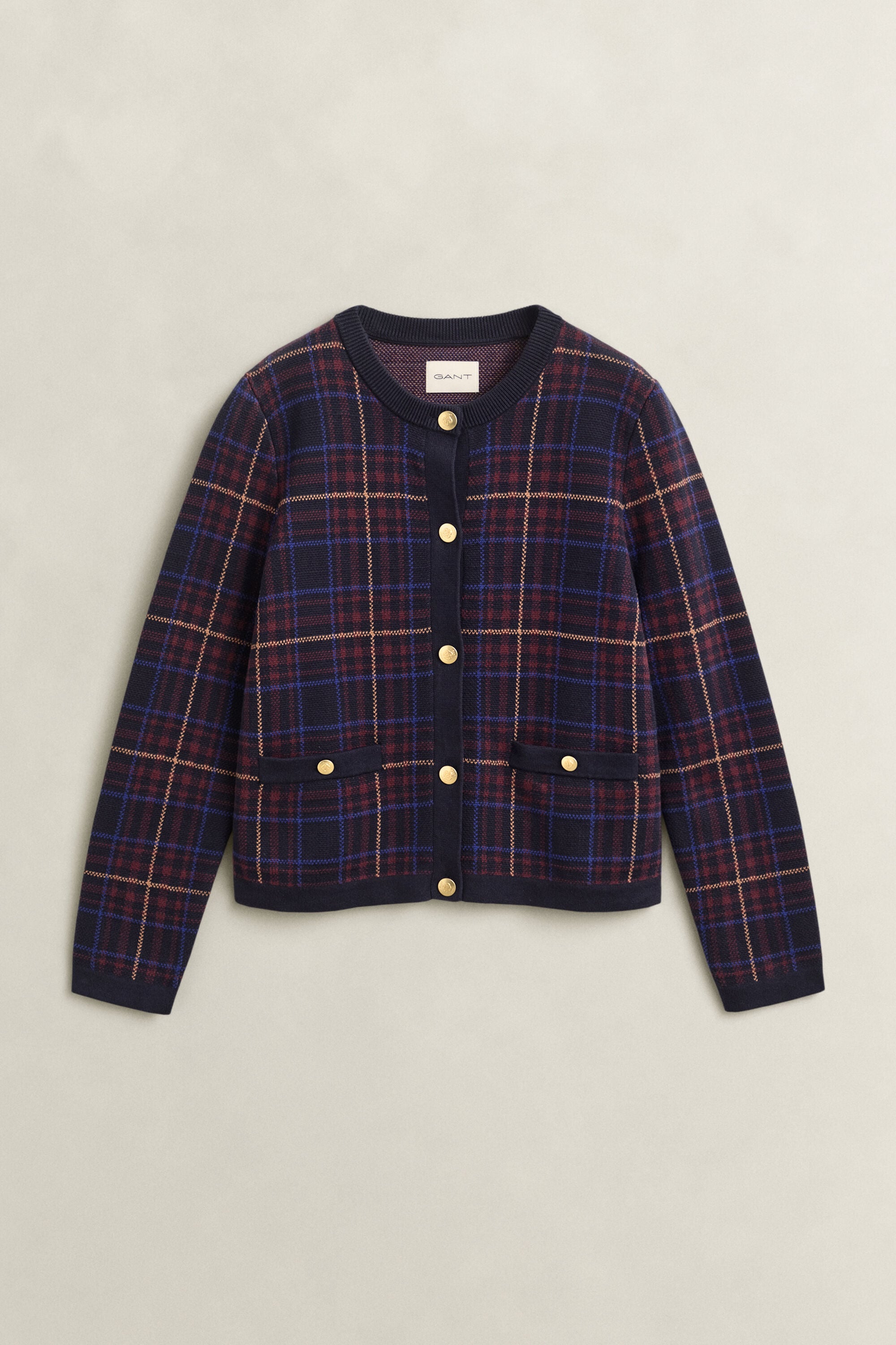 Cardigan en maille à carreaux