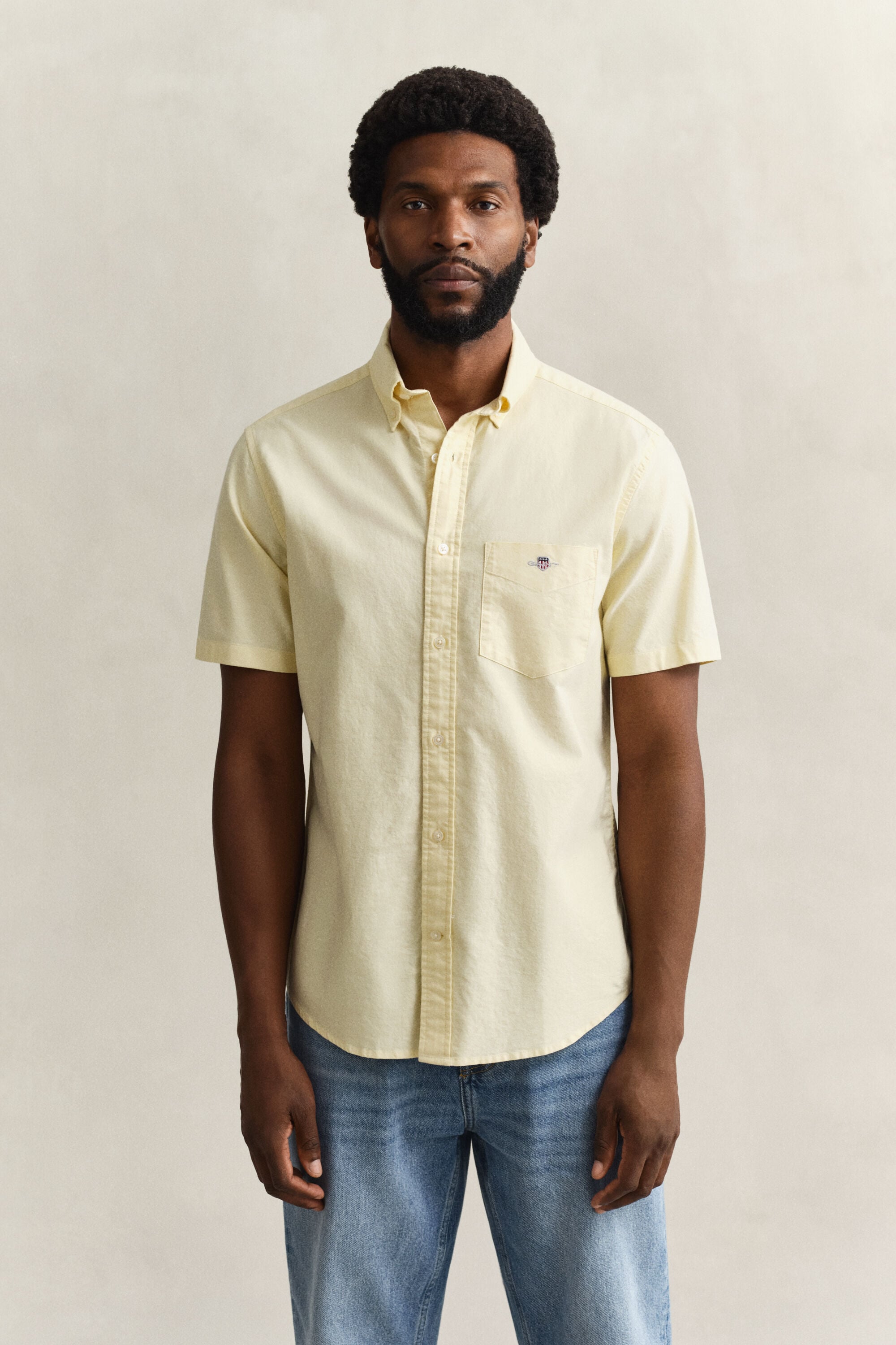 Chemise à manches courtes en coton Oxford classique
