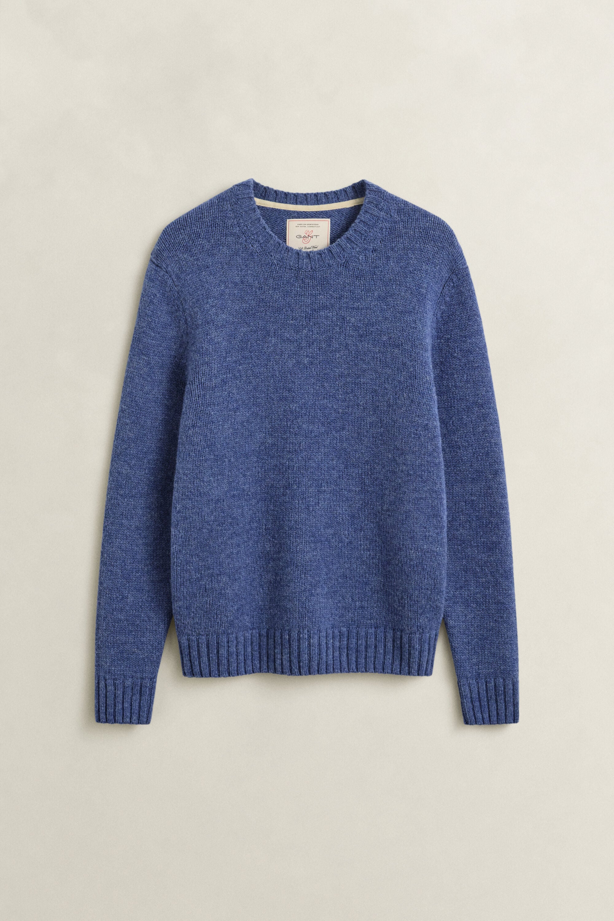 Pull col rond en laine brossée